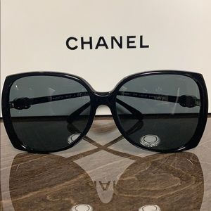 CHANEL Black 5216 Square Sunglasses
